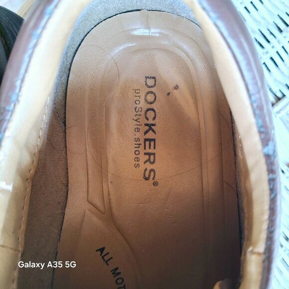 Dockers Mens Brown Leather Lace-Up Shoes Comfortable Casual Dress - Picture 6 of 8